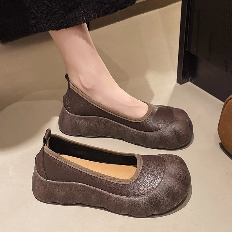 Xajzpa Women's Shoes Platform Female Footwear Casual Sneaker Slip-on Autumn Loafers With Fur Clogs Dress Moccasin Retro Summer Slip On