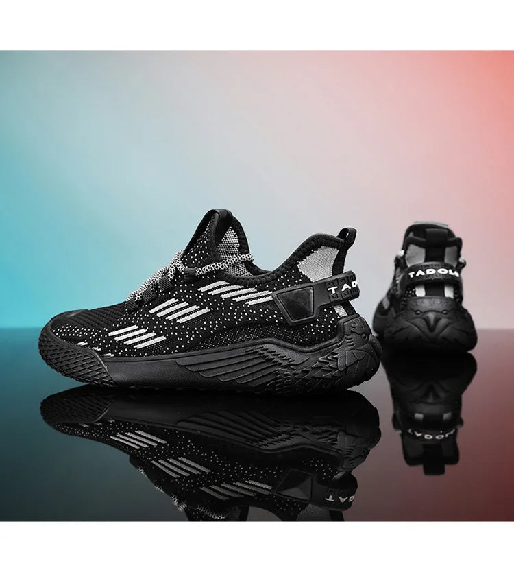 Xajzpa New Men's Shoes Flying Woven Mesh Sports Breathable Light Casual Sports Running Soft Sole Travel Shoes Sneakers Off White Shoes
