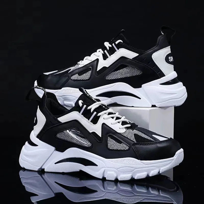 Xajzpa Men's Sports Shoes Casual Running Shoes Breathable Mesh Shoes Walking Basketball Sneakers Thick Soled Height increasing Shoes