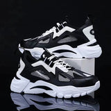 Xajzpa Men's Sports Shoes Casual Running Shoes Breathable Mesh Shoes Walking Basketball Sneakers Thick Soled Height increasing Shoes