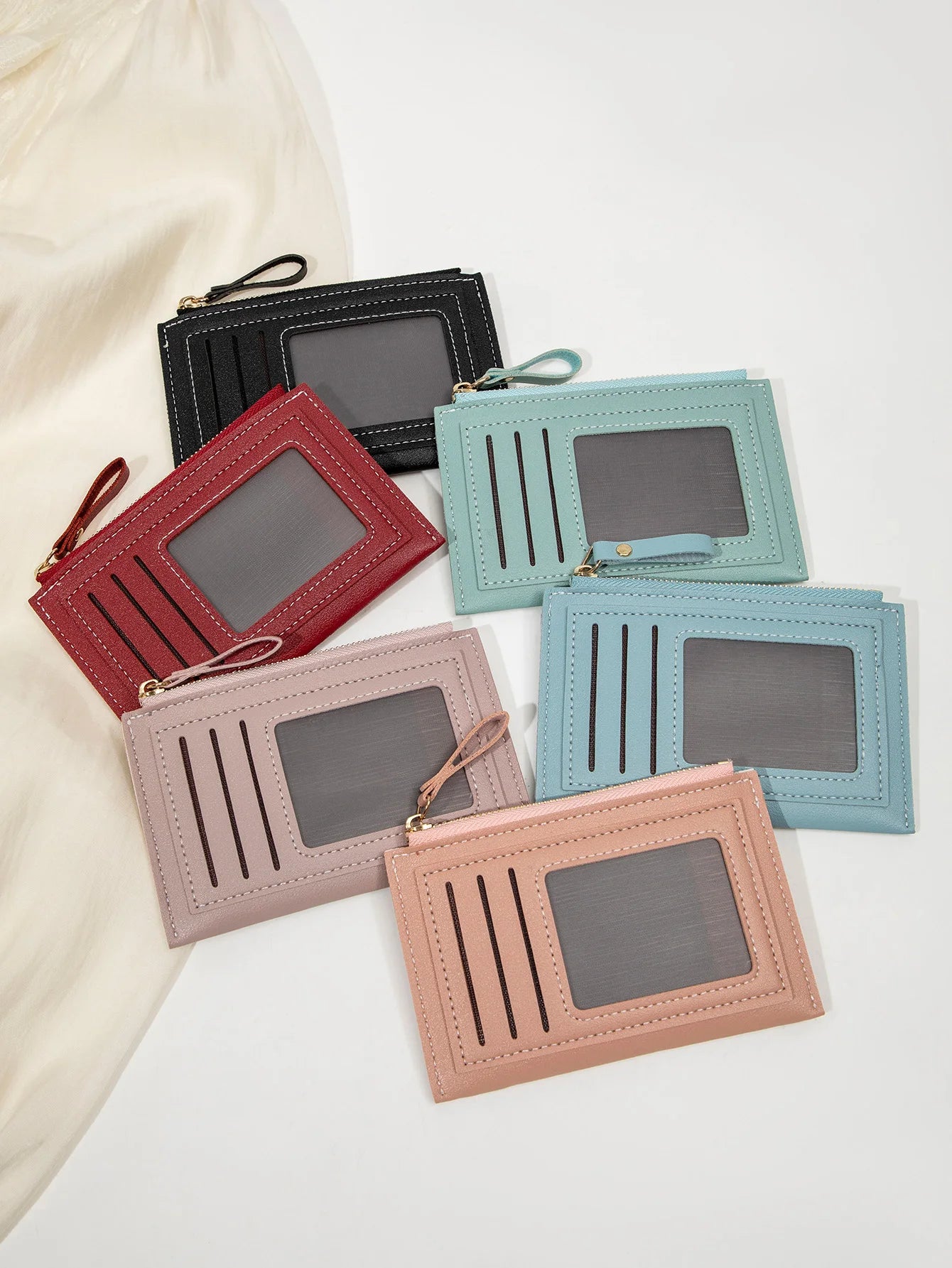 Xajzpa Minimalist Ultra-thin Coin Wallet Fashionable and Portable PU Leather Wallet Multifunctional Credit Card Clip Zipper Card Holder
