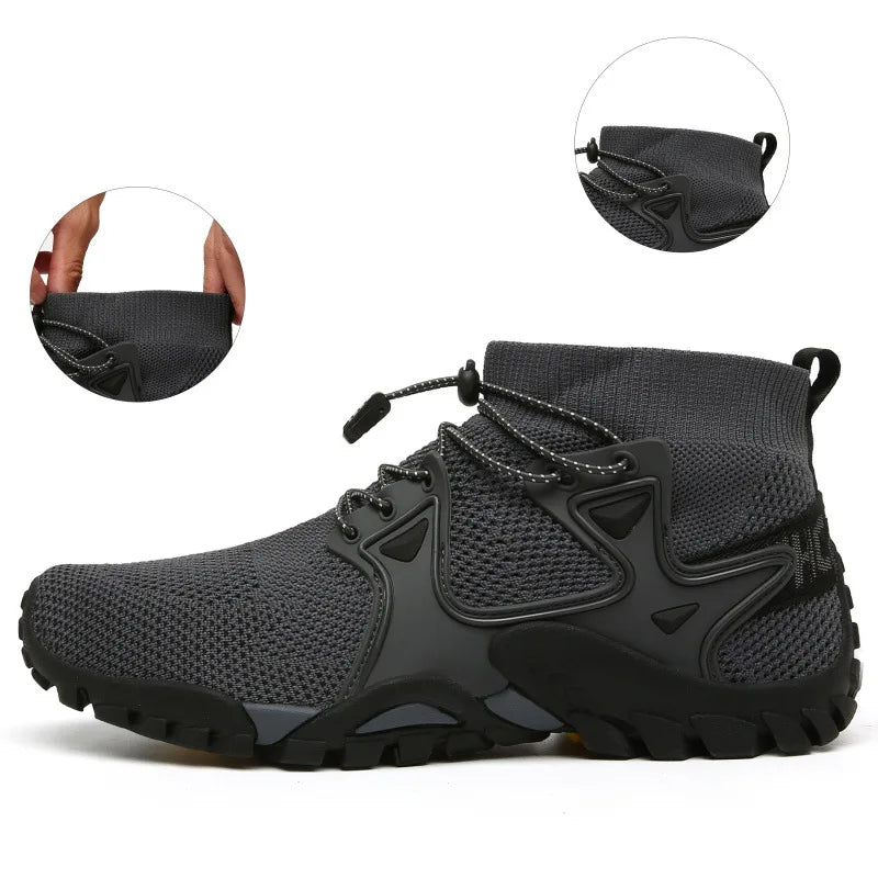 Xajzpa Men Denim Boots New Mesh Breathable Hiking Outdoor Comfortable Leisure Travel Sports Shoes High-quality Shoes Hiking Boots