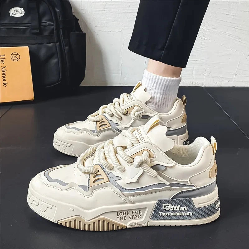 Xajzpa Mens Sneakers Spring Autumn Brand Vulcanized Shoes 2024 Fashion Thick Sole Shoes for Men Male Sport Shoes Tenis Masculino