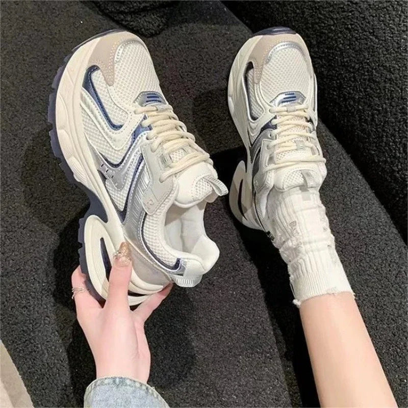 Xajzpa Women's Luxary Sneakers 2025 Mesh Breathable Shoes for Women Sports Running Casual Ladies Fitness Vulcanize Shoes Baskets