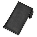 Xajzpa Men Women's Leather Purse Cellphone Pouch Iphone Bag Single Zipper Long Purse Slim Wallet for Coins Man Woman for Card Cash