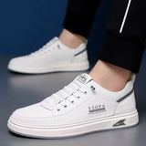 Xajzpa Leather Casual Shoes for Men Breathable White Sneakers Fashion Driving Walking Tennis Shoes for Male Italian Office Flats Shoes