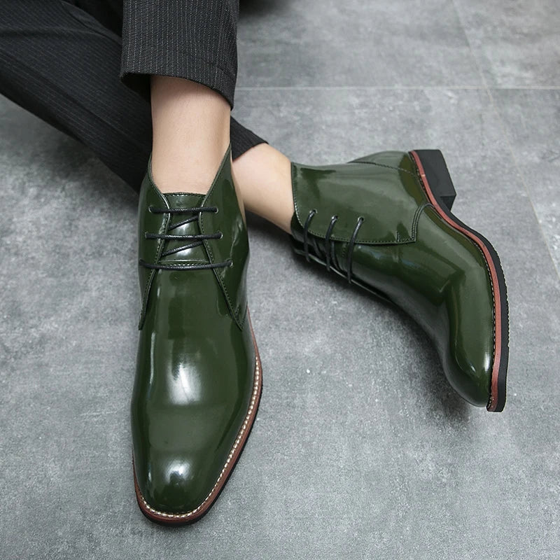 Xajzpa Men's Comfortable Ankle Leather Boots Men's Fashion Brand Chelsea boots men's brand leather boots high top shoes