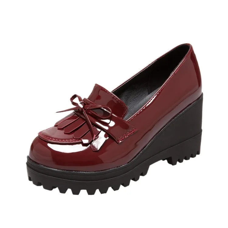 Xajzpa Round Toe Beige High Heels Tassel Women Shoes 2025 Spring Pumps Basketball Platform Sandals Ladies Shallow Mouth Lace-Up Clogs O
