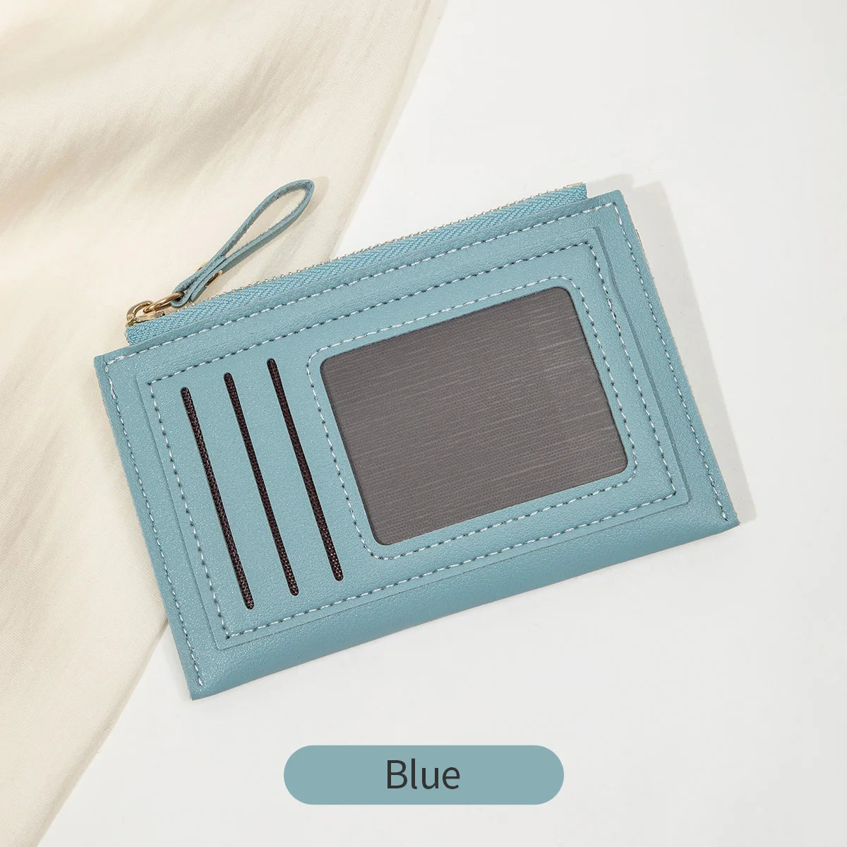 Xajzpa Minimalist Ultra-thin Coin Wallet Fashionable and Portable PU Leather Wallet Multifunctional Credit Card Clip Zipper Card Holder