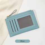 Xajzpa Minimalist Ultra-thin Coin Wallet Fashionable and Portable PU Leather Wallet Multifunctional Credit Card Clip Zipper Card Holder