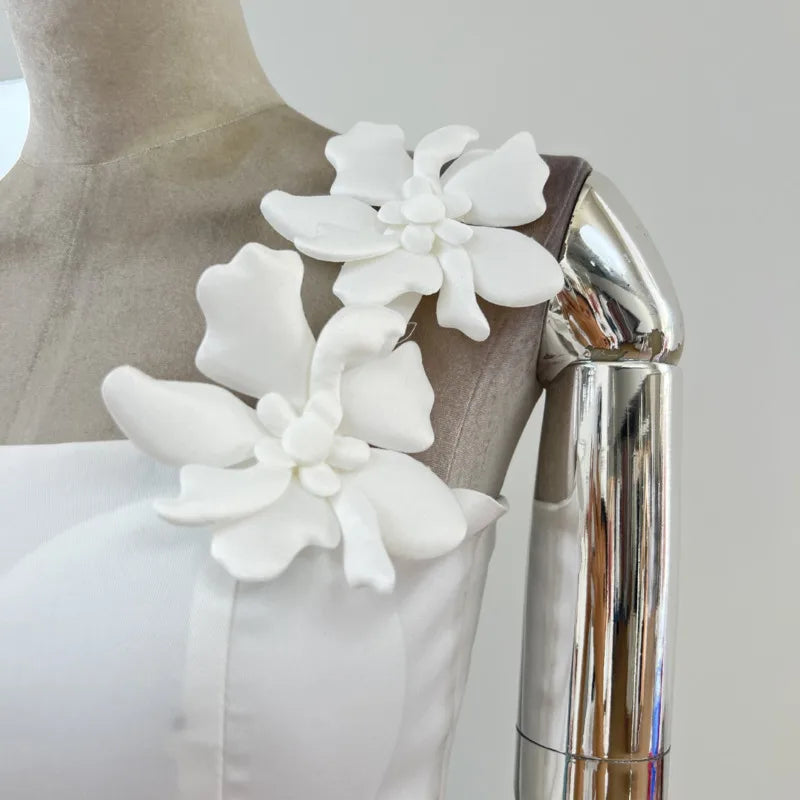 Xajzpa Fashion Solid Color 2 Piece Set Women's Flower Short Vest Casual Half Skirt 2025 Summer New Tide