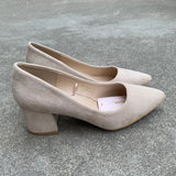 Xajzpa Retro Women Shoes Slip On Casual Heels Chunky Sandals Footwear Shallow Mouth Pointed Pumps Slip-On Comfortable Block Africa