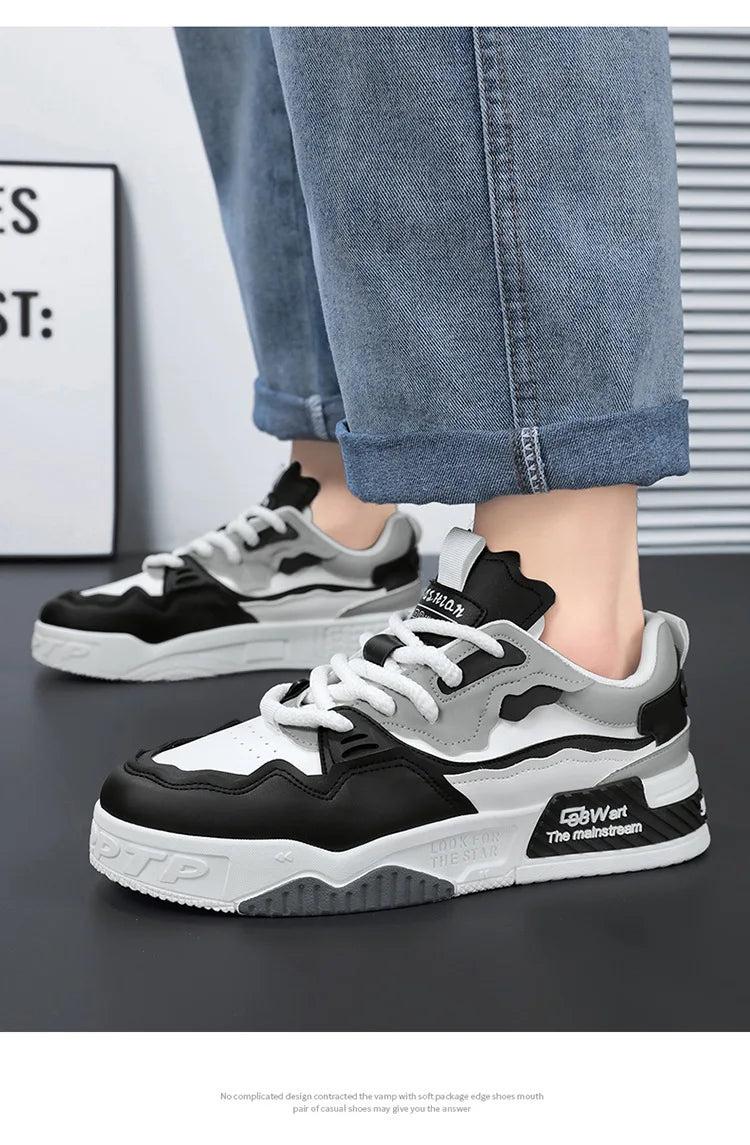 Xajzpa Mens Sneakers Spring Autumn Brand Vulcanized Shoes 2024 Fashion Thick Sole Shoes for Men Male Sport Shoes Tenis Masculino