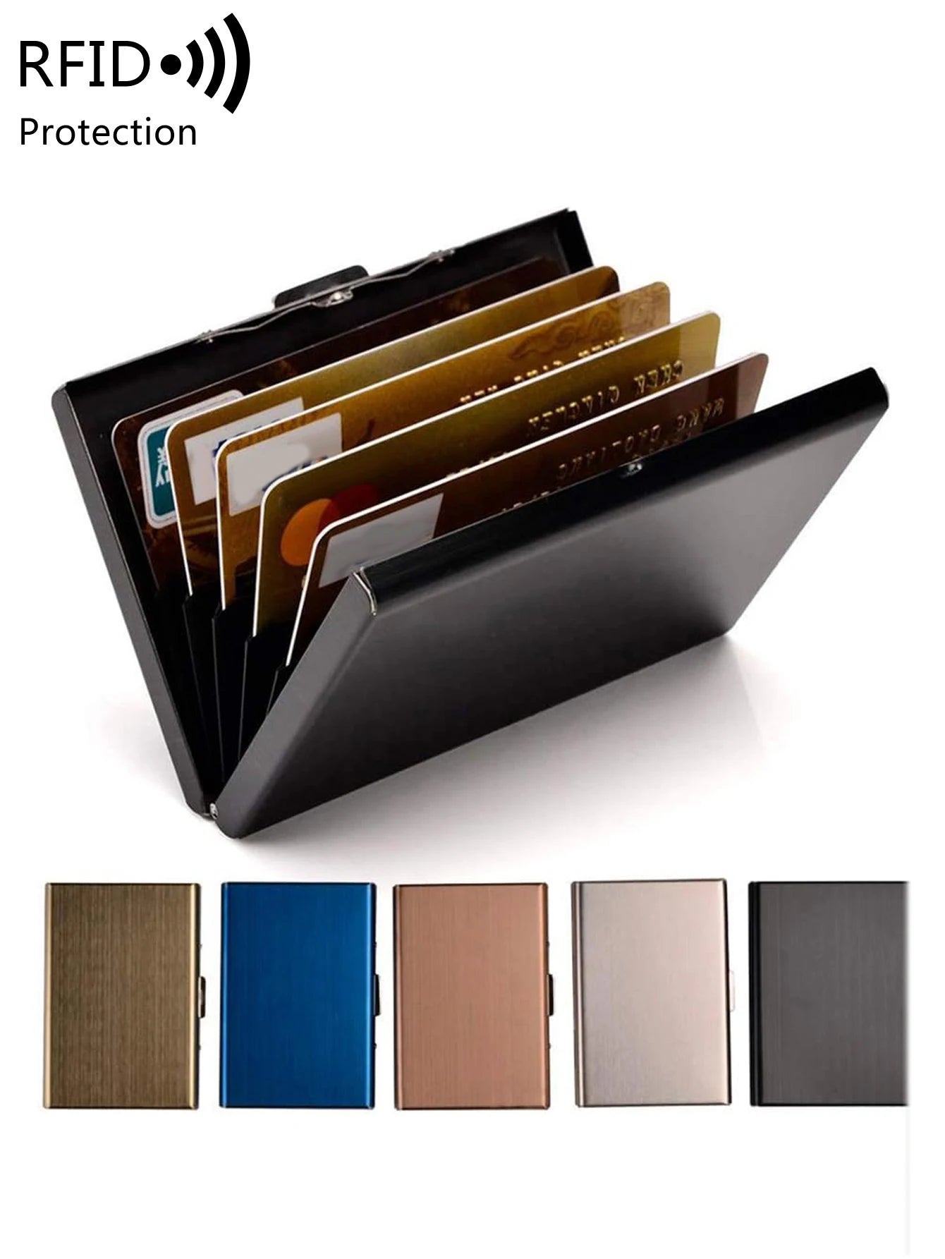 Xajzpa Credit Card Holder Stainless Steel Credit Card Holder Metal ID Card Holder RFID Wallet Female or Male Business Card Holder