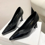 Xajzpa New Style Women's Fashion Leopard Ladies Slip on Women's High Heels Fashion Party Pumps Women Pointed Toe Super High Shoes Women
