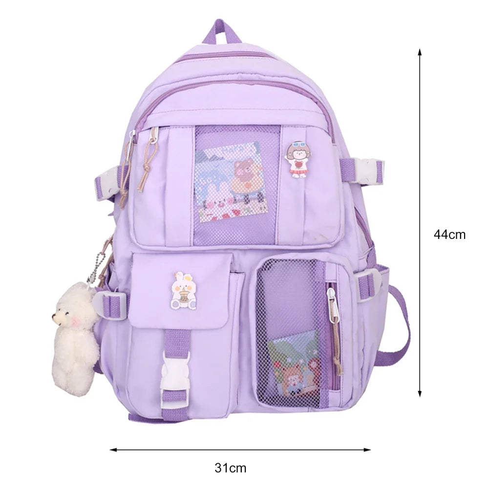 Xajzpa BACK TO SCHOOL Japanese Girls Aesthetic Backpack Cute School Bags For Student Teens Girls Pockets Kawaii Women Laptop Backpack Harajuku Mochila