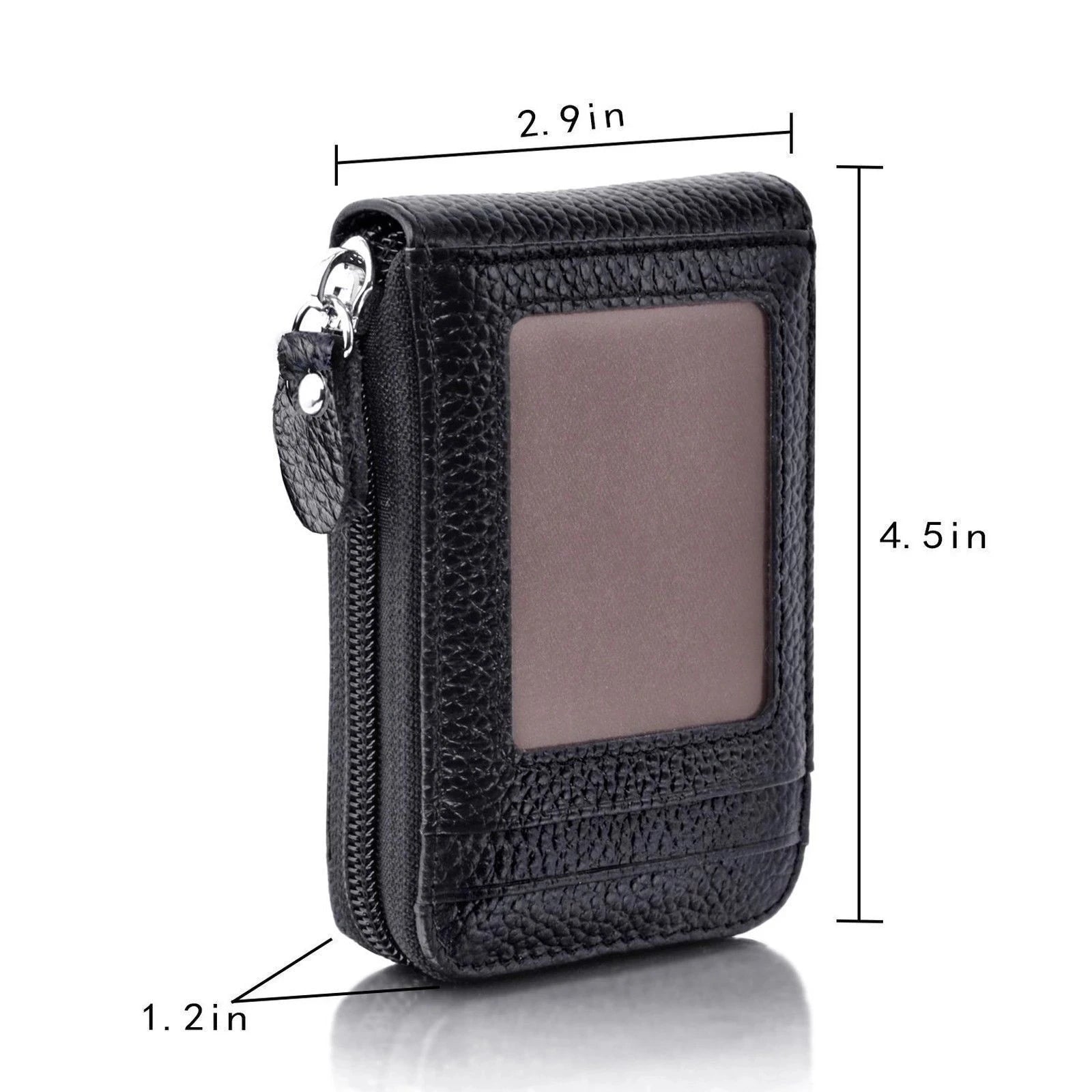 Xajzpa Men's Wallet Genuine PU Leather Credit Card Holder RFID Blocking Zipper Pocket Men bag Multi-card zipper