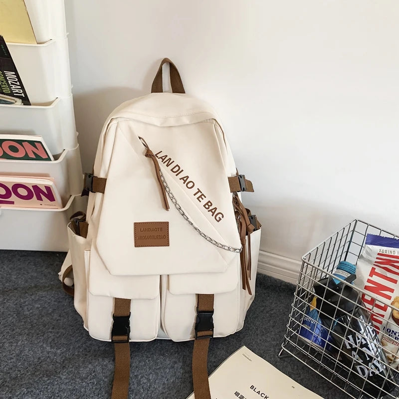 Xajzpa BACK TO SCHOOL Large Fashion Men Backpack Waterproof Nylon Rucksack for Teenager Schoolbag Kawaii Women Bag Cool Lovers Travel Shoulder Mochila
