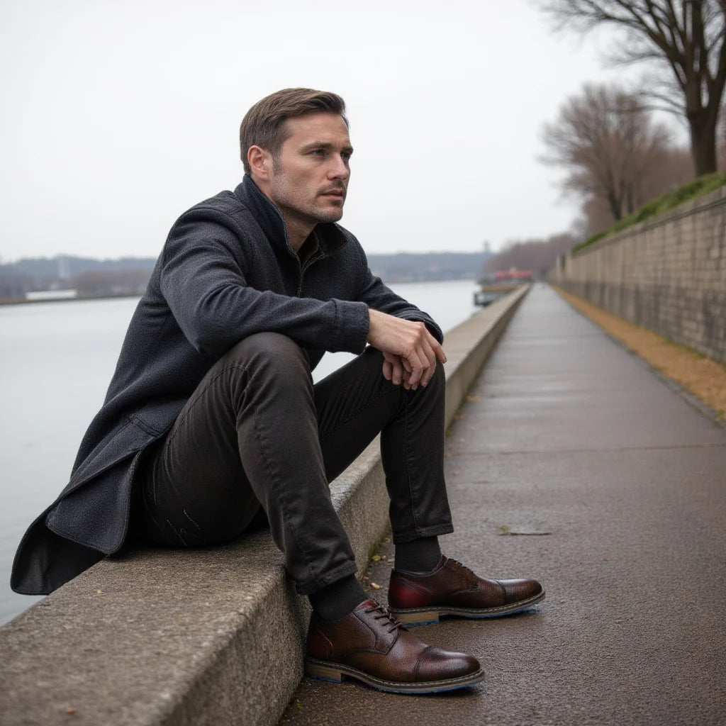 Xajzpa Retro Men Derby Shoes Men Casual shoes Fashion Men Leather Shoes