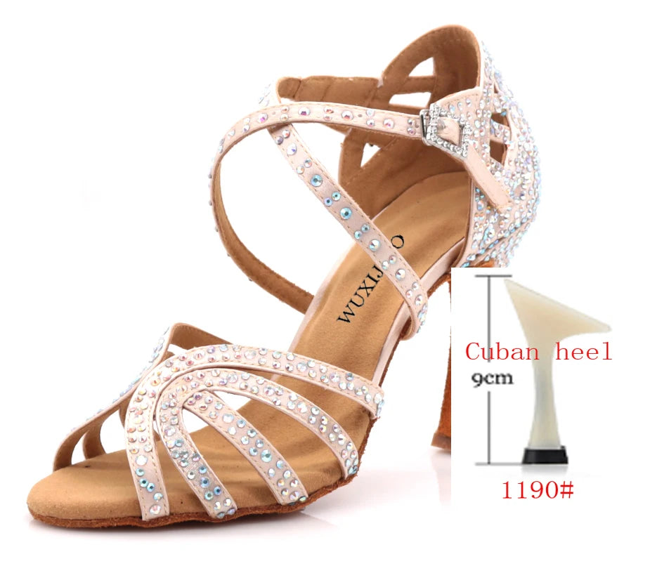 Xajzpa Jazz shoes Latin dance shoes female Latin Salsa girl casual shoes silver bronze skin