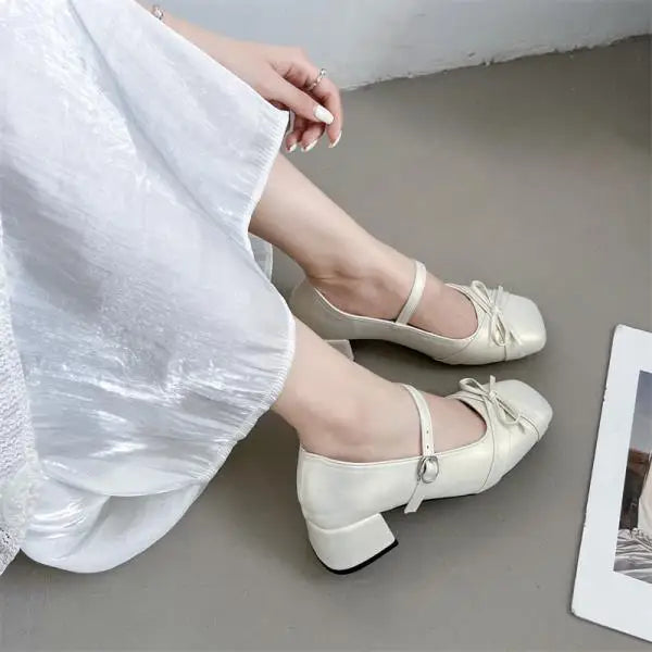 Xajzpa All-Match Womens Derby Shoes Female Footwear Leather Dress On Heels New Comfortable Summer Mary Janes Shoes Woman Flats All-Matc