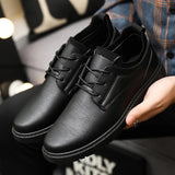 Xajzpa Fashionable men's casual leather shoes, outdoor sports hiking shoes, business soft soles, anti slip driving dad loafers