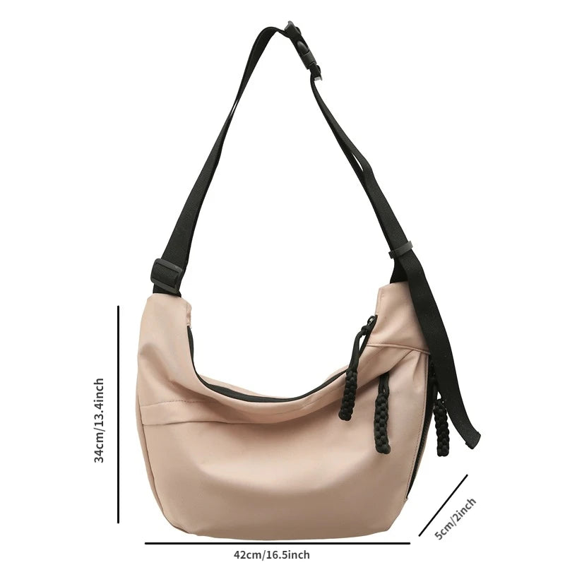 Fashionable casual men's crossbody bags trendy couplelarge capacity universal shoulder bag commuting crossbody Hobos bag