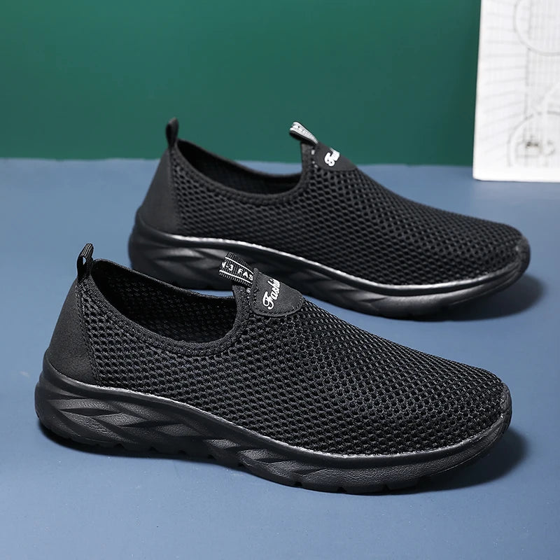 Xajzpa Men's Summer New Anti Slip and Wear-resistant Sports Shoes Breathable Mesh Shoes Fitness Running Anti Slip Thick Soled Shoes