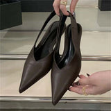 Xajzpa Street Style Pumps Women Pointed Toe Wedges Heels Elegant Slingbacks Party Slingback Mules Shoes Zapatos De Mujer