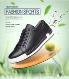 Xajzpa Men's Casual Leather Shoes for Men Fashion Four Seasons Breathable Lace-up Athletic Shoes Shallow Skate Shoes Large Sizes 38-48