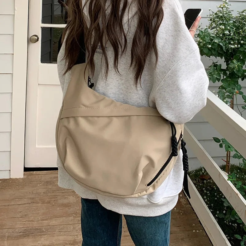 Xajzpa Korean Simplified New Moon Bag Fashionable Design Wheat ear Cross Body Bag Versatile High end Single Shoulder Dumpling Bag