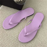 Xajzpa Summer Clip Toe Flat Heels Slippers Women Casual Beach Shoes Concise Candy Color Flip Flops Zapatos De Mujer