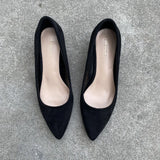 Xajzpa Retro Women Shoes Slip On Casual Heels Chunky Sandals Footwear Shallow Mouth Pointed Pumps Slip-On Comfortable Block Africa