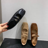 Xajzpa New Fashion Ladies Leather Flat Shoes Mary Jane Casual  Women Buckle Shoes Ladies Casaul Dress Low Heel Leather Shoes
