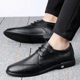 Xajzpa Genuine Leather Men's Formal Shoes Luxury Cowhide Business Leisure Social Men's Wedding Shoes Zapatos Hombre