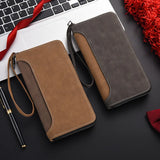 Xajzpa Men's Long Wallet Fashion Multiple Card Slots Card Holder Slim Brand Designer Men Business Wallet Zipper Phone Pouch Coin Purse