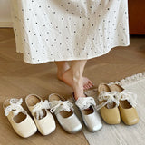 Xajzpa Square heel Slippers Women Summer Shoes Lace Pantofle Slides Cover Toe Block Riband Sweet Shoes Cover Toe Square heel Slipp