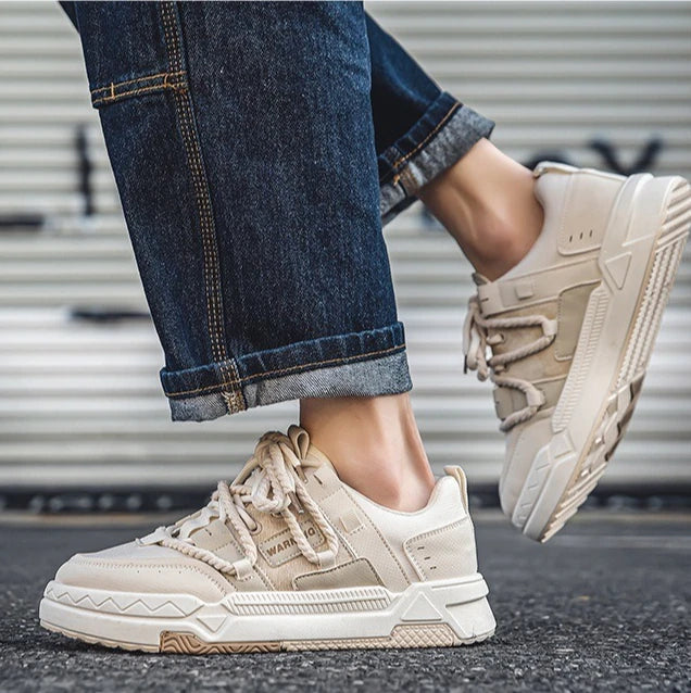 Xajzpa 2025 Men's Sneakers Casual Shoes Fashion Leather Men Non-slip Wear-resistant Comfortable  Couple Shoes Tenis Masculino
