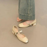 Xajzpa Summer Shoes Ladies  Fashion Women's Female Footwear Shallow Mouth Modis Dress On Heels New Comfortable Mary Janes Spring Hi