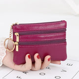 Xajzpa  Fashion Women Wallet Clutch Three Zip Female Short Small Coin Purse New Brand Design Soft Mini Card Holder Wallet Money Bag