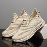 Xajzpa Men's Sneakers Classic Casual Shoes Breathable Mesh Running Sneakers Without Laces Lightweight Men Shoes 2025 Summer New