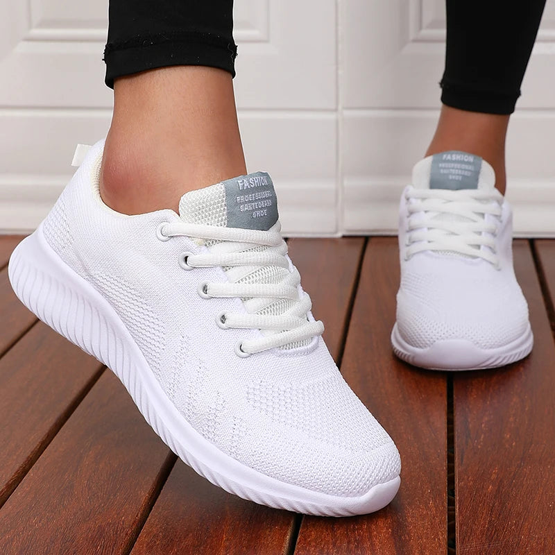 Xajzpa Men's Anti Slip Sports Shoes Low Top Flat Bottom Casual Running Shoes Streetwear Style Hiking White Mesh Sports Shoes for Women