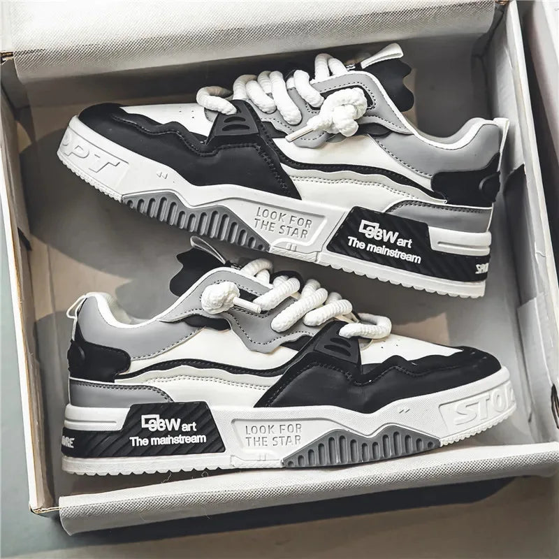 Xajzpa Mens Sneakers Spring Autumn Brand Vulcanized Shoes 2024 Fashion Thick Sole Shoes for Men Male Sport Shoes Tenis Masculino