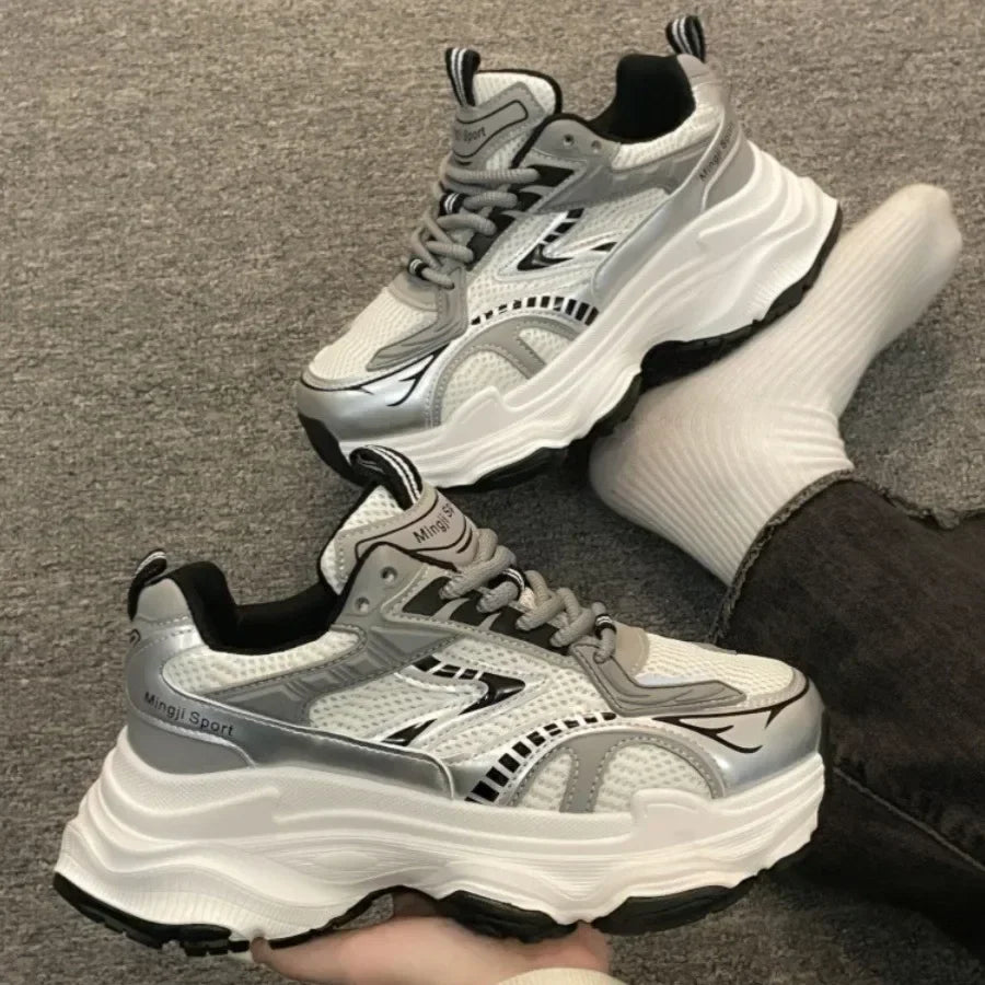 Xajzpa Women Platform Sneakers 2025 Autumn New Fashion Casual Lace Up Sports Shoes Woman Non Slip Walking Shoes Ladies Vulcanize Shoes