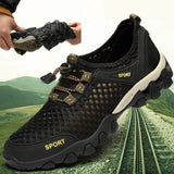 Xajzpa Men Casual Tennis Sneakers Summer Fashion Breathable Mesh Shoes Mens Non-Slip Hiking Shoes Sneaker for Men Climbing Trekking