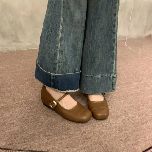 Xajzpa Grandma Shoes Shallow Mouth Increas Height Clogs Platform Square Toe Female Footwear Fashion Women's New Creepers Summer Dr