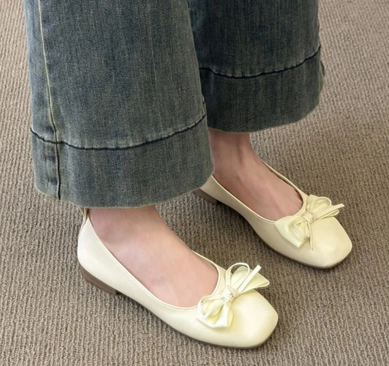 Xajzpa Low order shoes for women's spring summer new flat bottom versatile shoes simple comfortable casual daily single shoes