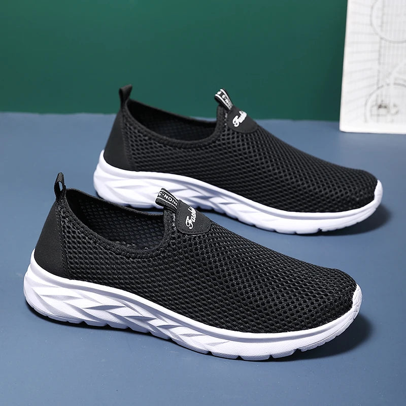 Xajzpa Men's Summer New Anti Slip and Wear-resistant Sports Shoes Breathable Mesh Shoes Fitness Running Anti Slip Thick Soled Shoes