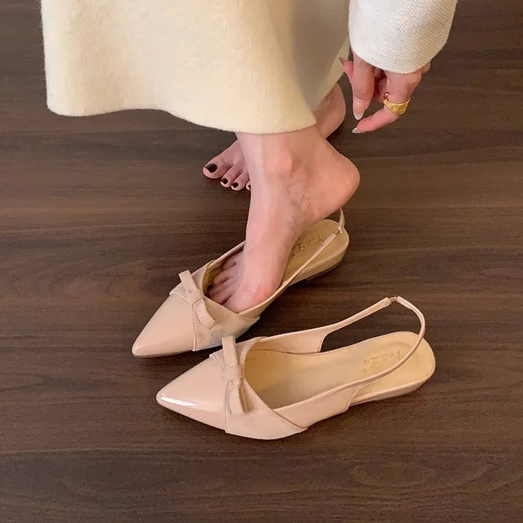 Xajzpa  Pink Slides Shoes Slippers Casual Pointed Toe Women Heels Luxury High Soft Shoes Pink Slides Slippers Soft Fashion On