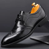 Xajzpa Men's casual shoes fashion brand classic casual men's PU leather shoes black hot selling breathable business men's shoes